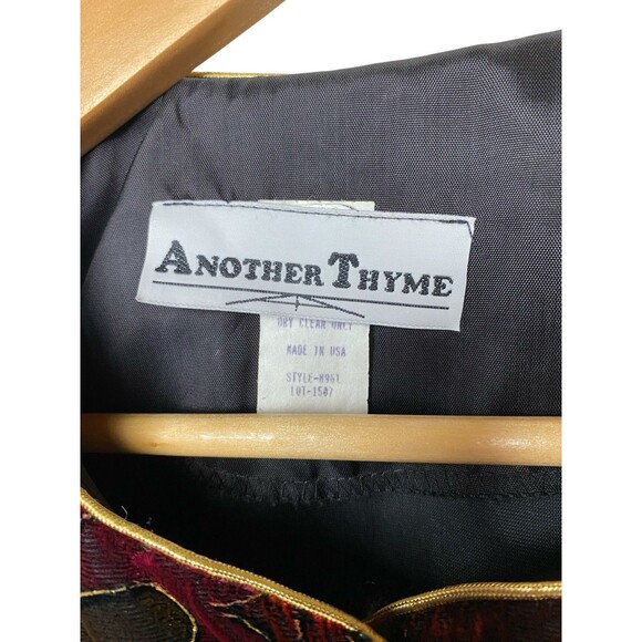 Vintage Another Thyme Jacket Women's M Paisley Velvet Brocade Button Made USA - Picture 3 of 10